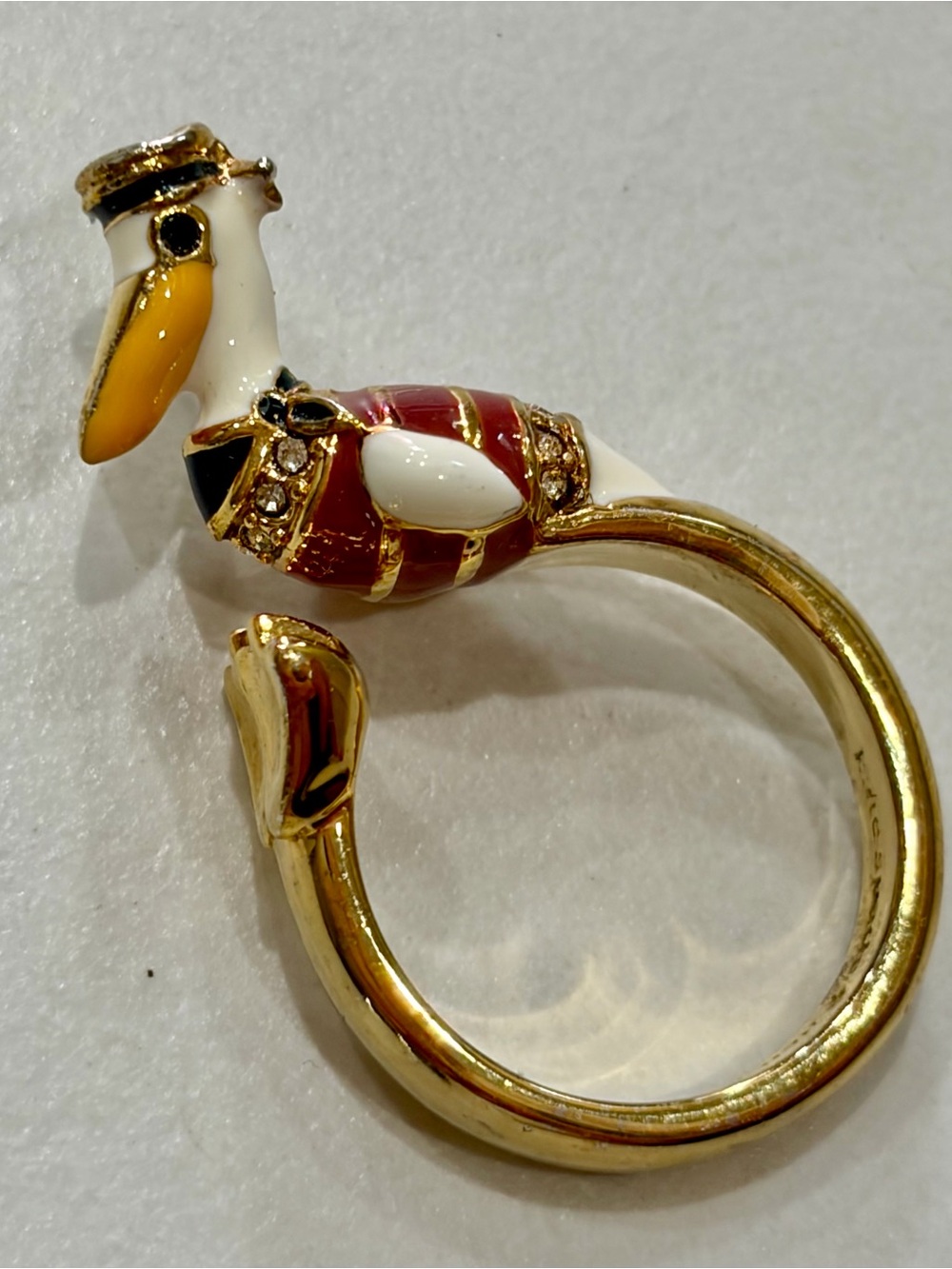 Kate Spade Taking Taking Flight Enamel Pelican Ring 7